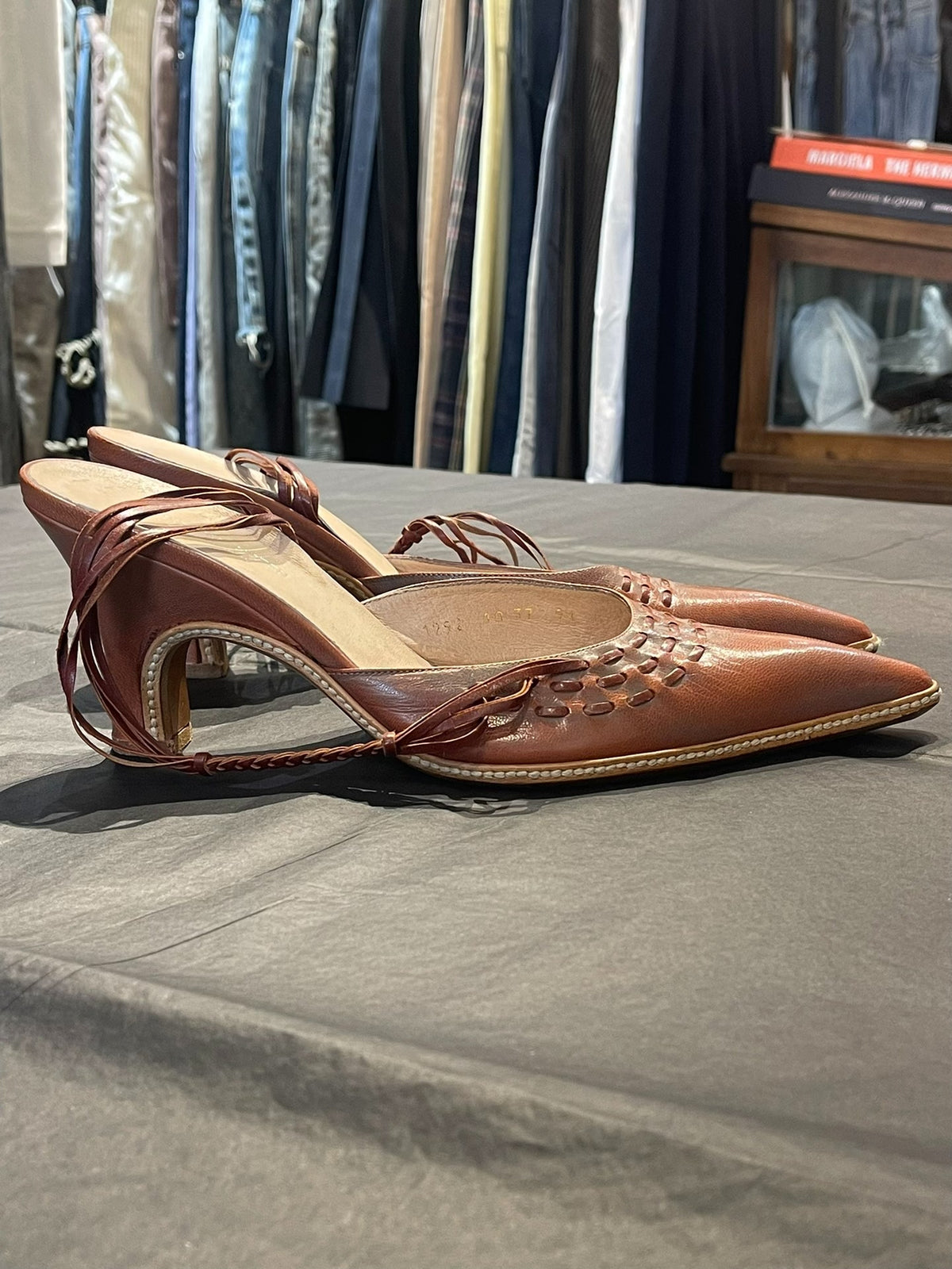 Dries Van Noten 90s Multi-Strap Pointed-Toe Thin High-Heel Shoes