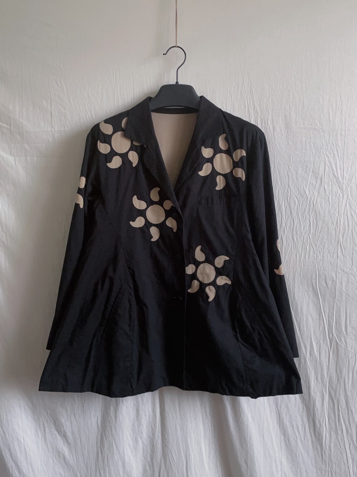 Issey Miyake 1990s Night Flame Black Top
