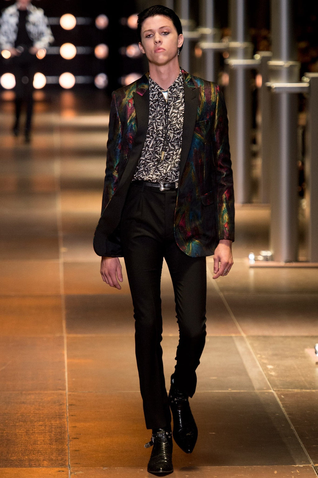 Saint Laurent Slp14ss All-Over Thorns Print Shirt