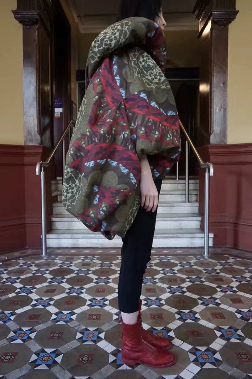Undercover FW17 Red Base 3D Butterfly Nylon Cape