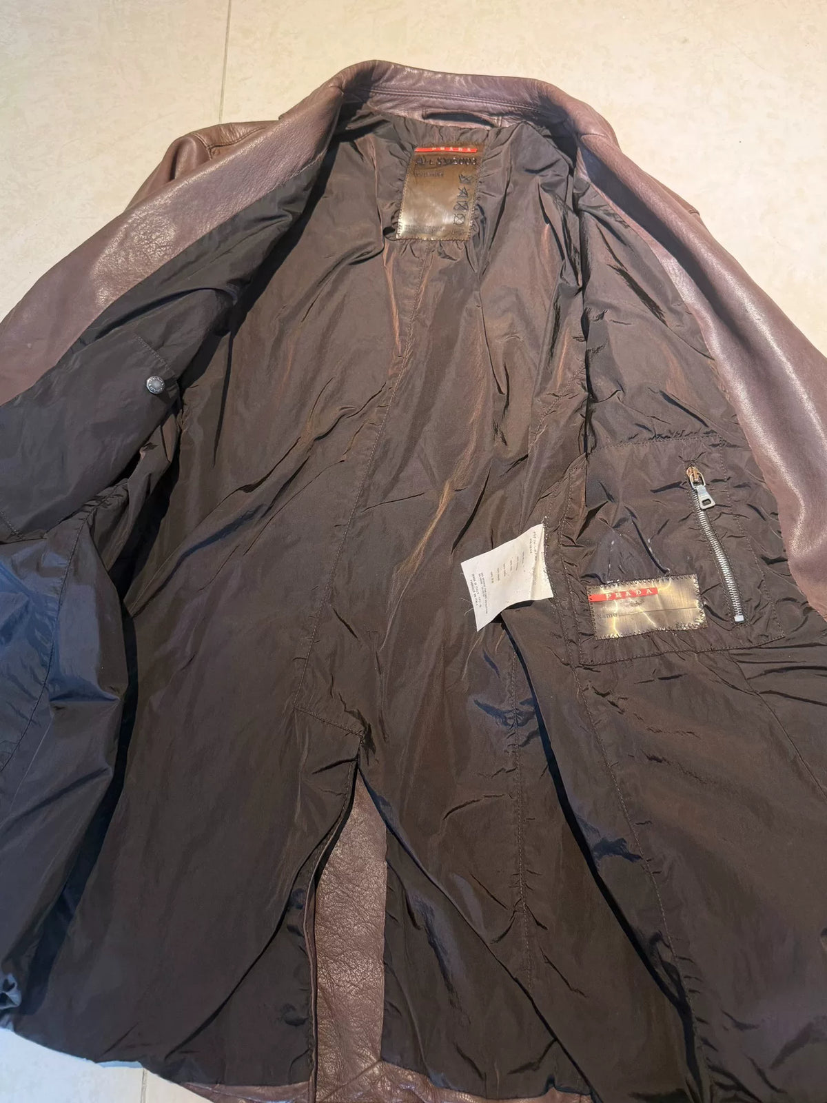 Prada Brown Reversible Leather Zip-Up Jacket
