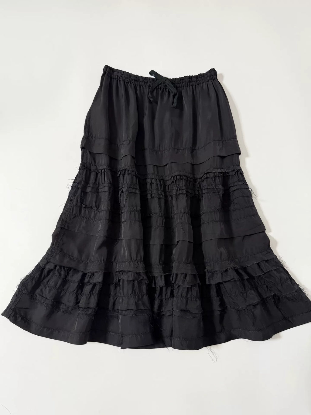 Comme Des Garcons Copper Silk Lace Tiered Skirt - Devines