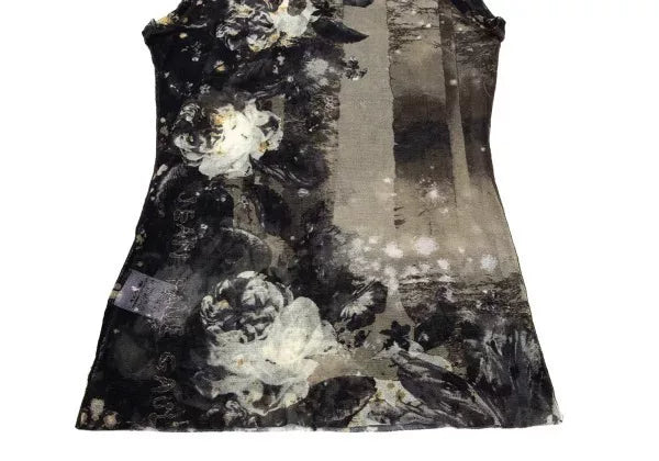 Jean Paul Gaultier Vintage Grey Patterned Mesh Top