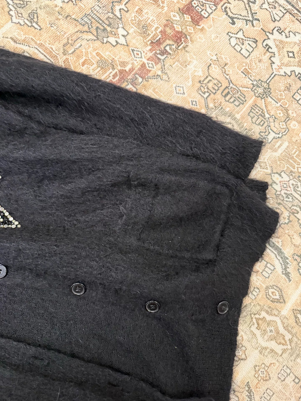Saint Laurent Star Mohair Knit Cardigan Jacket