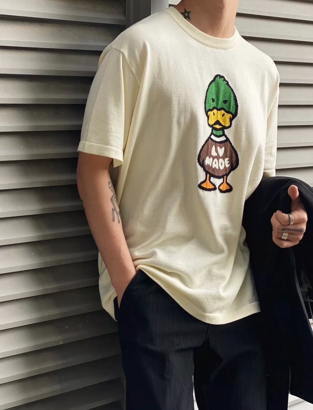 Louis Vuitton Nigo Collaboration Comic Duck Knit Short-Sleeve