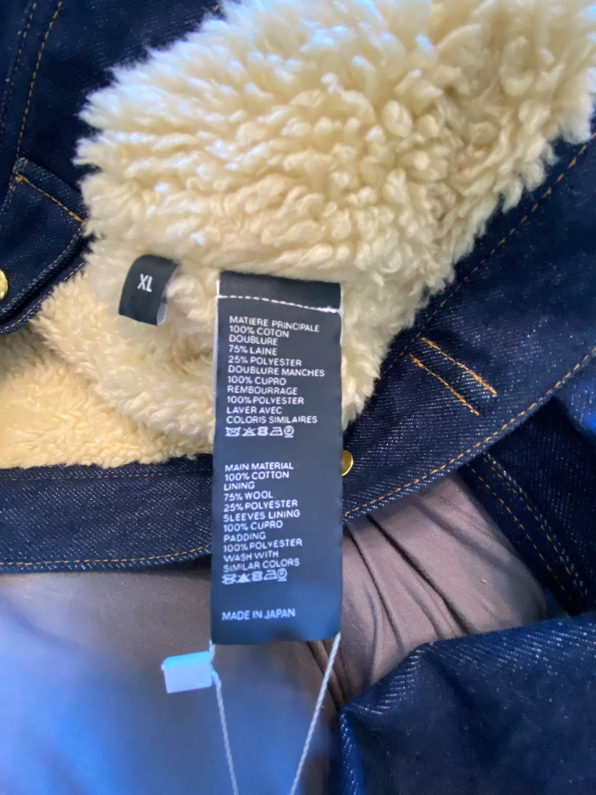 Celine Denim Shearling Collar Jacket