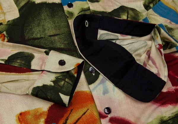 Jean Paul Gaultier Oil-Painted Silk Long-Sleeved Shirt