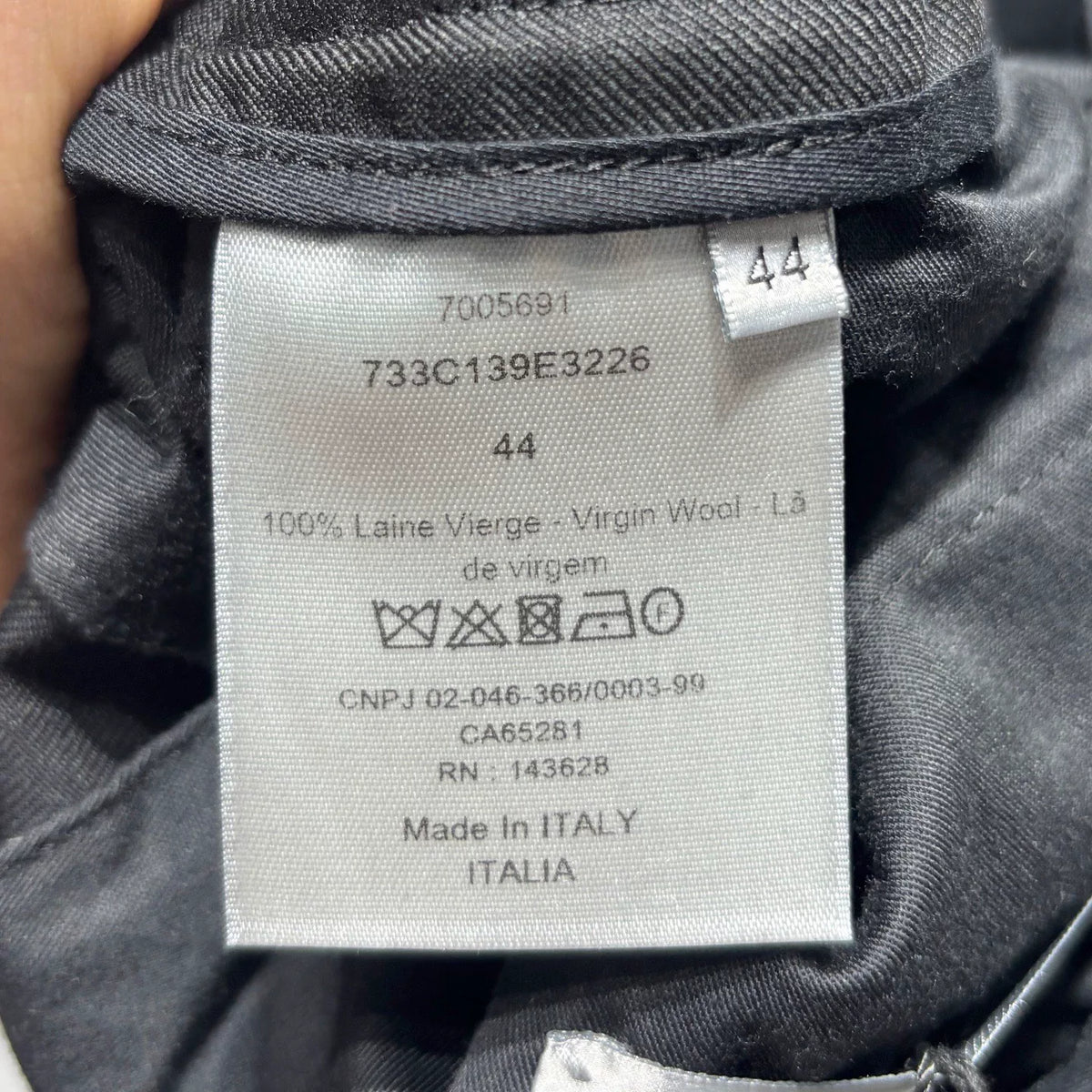 Dior Black Drawstring Wool Trousers
