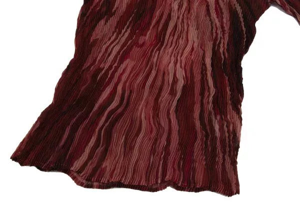 Issey Miyake Vintage Red Willow Pattern Pleated Top
