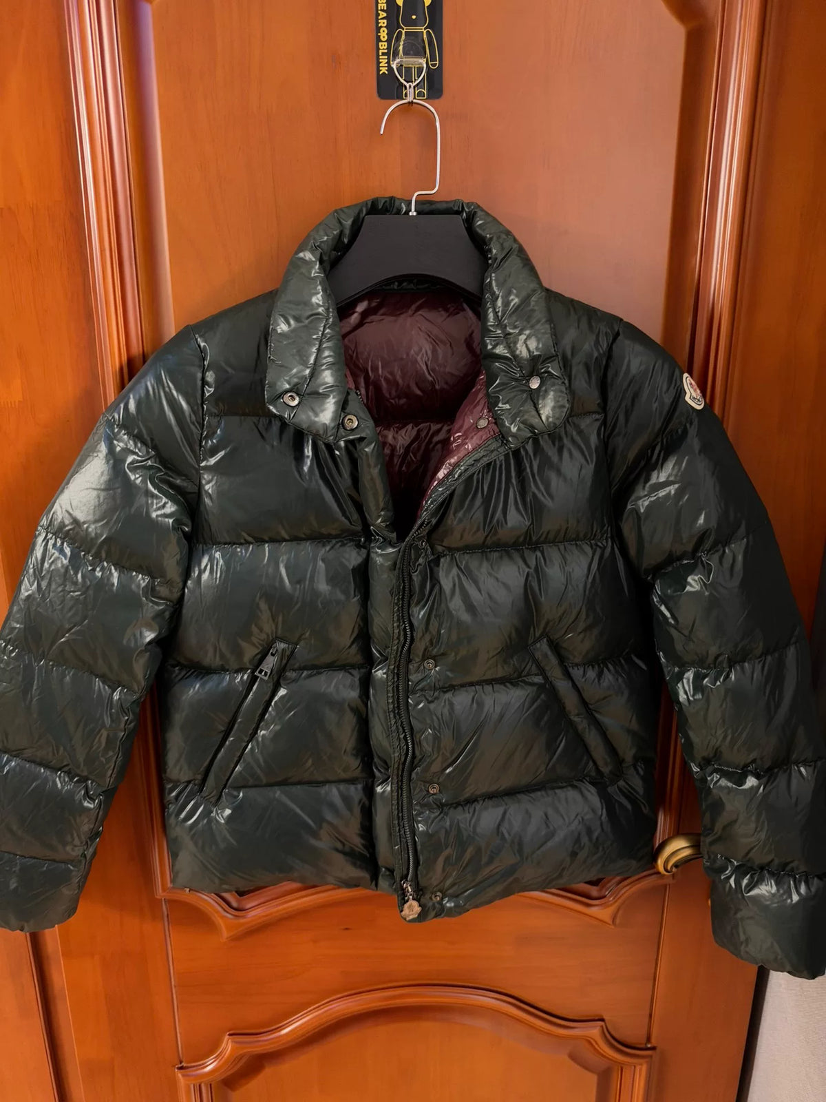 Moncler Brethil Dark Green Glossy Down Jacket