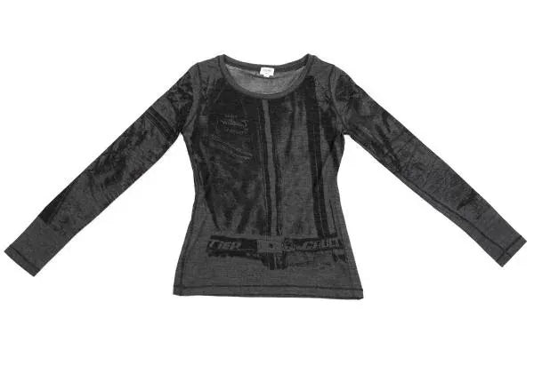 Jean Paul Gaultier Vintage Dark Grey Patterned Top