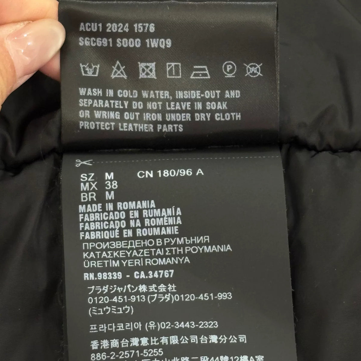 Prada Black Triangle Logo Re-Nylon Jacket