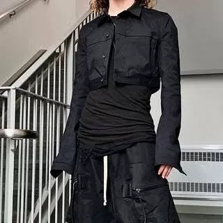 Rick Owens SS18 Runway Nylon Standing Collar Jacket