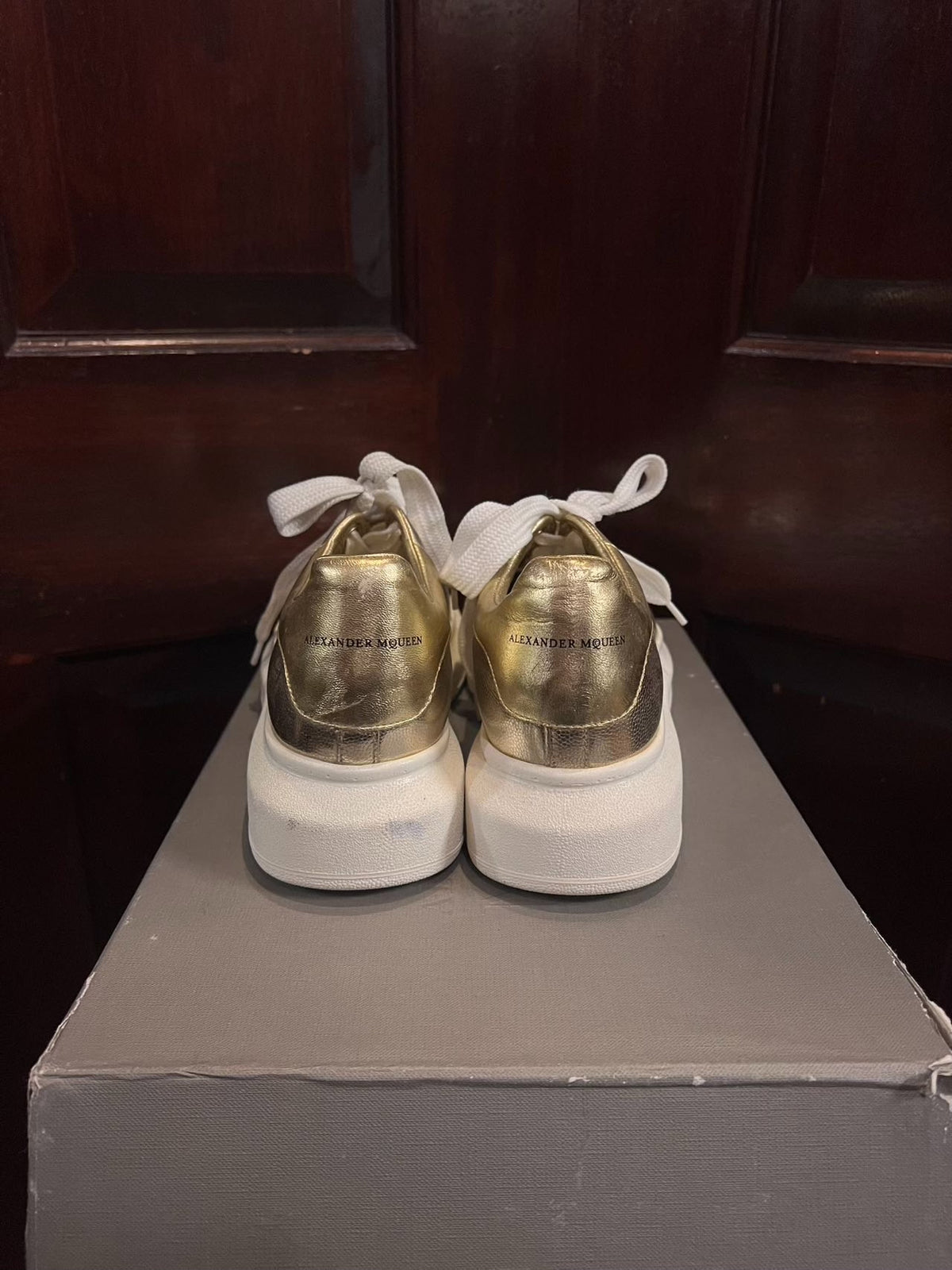 Alexander McQueen AW16 Platinum Calfskin Sneakers