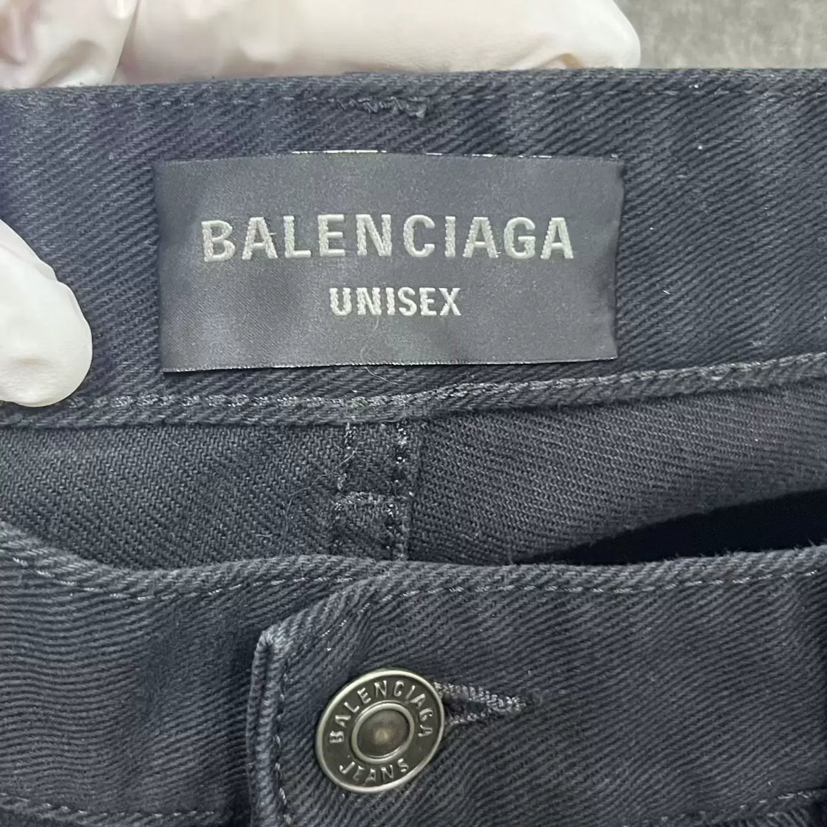 Balenciaga Black Solid Straight-Leg Jeans