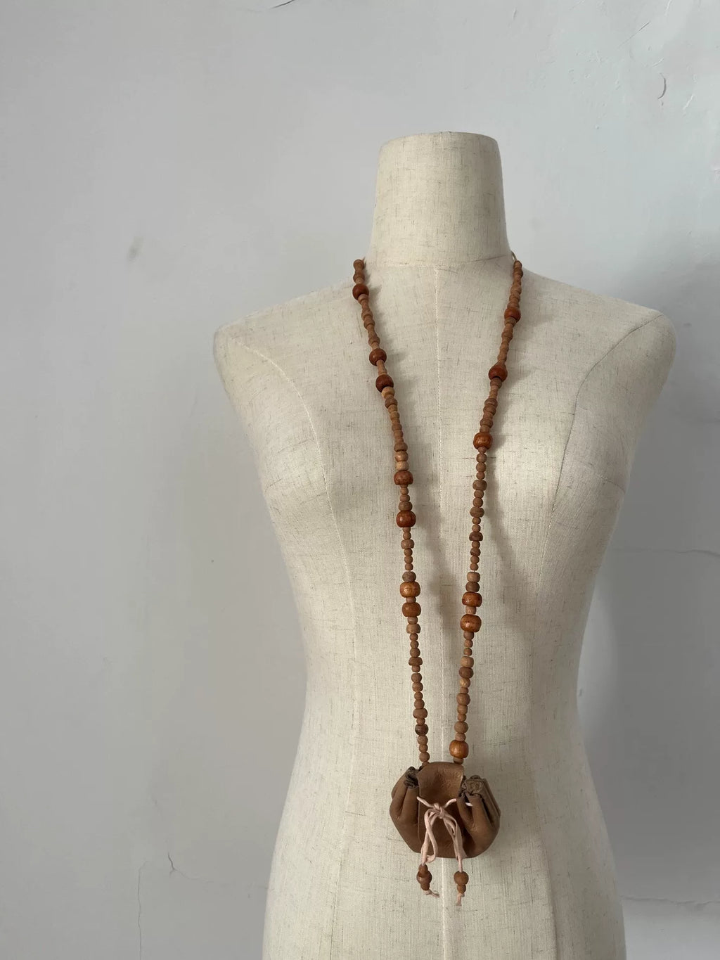 ann demeulemeester necklace wooden beads brown