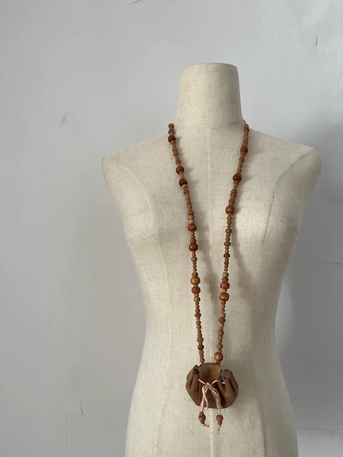 ann demeulemeester necklace wooden beads brown