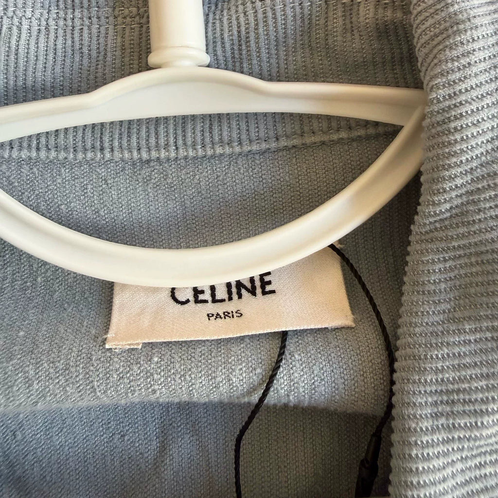 Celine Gold Button Arc de Triomphe Corduroy Jacket Shirt