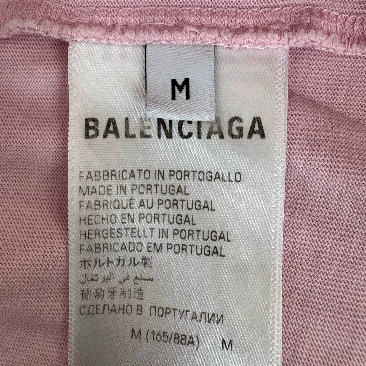 Balenciaga Sakura Pink Letter Wheat Ear Print Short Sleeve Top