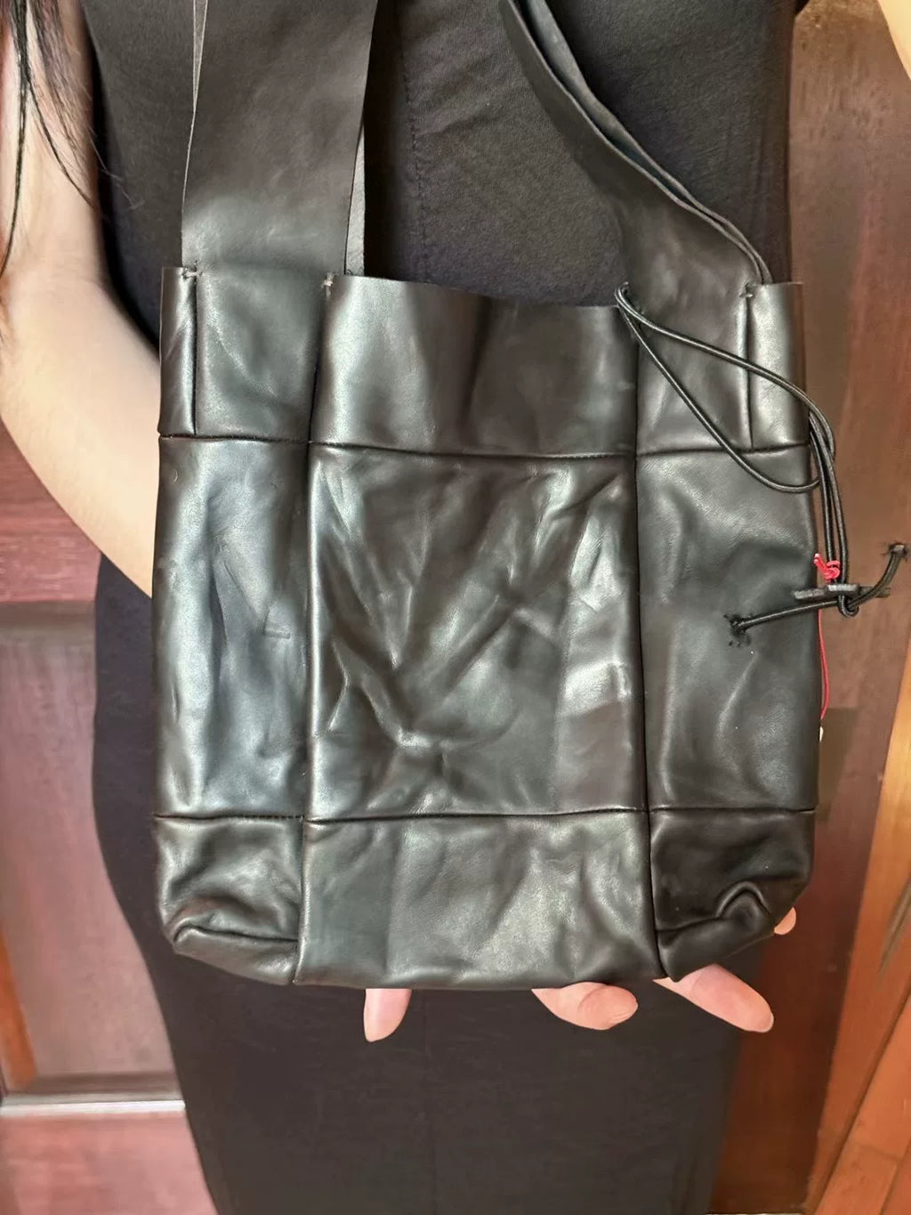 M.A+ FW24 Dark Brown Black Small Tote Bag