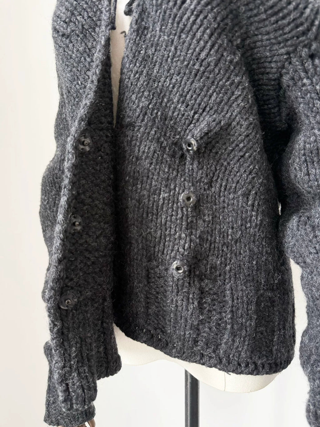 Dries van Noten 2000 Chunky Knit Pullover with Back Neck Stacking Sweater