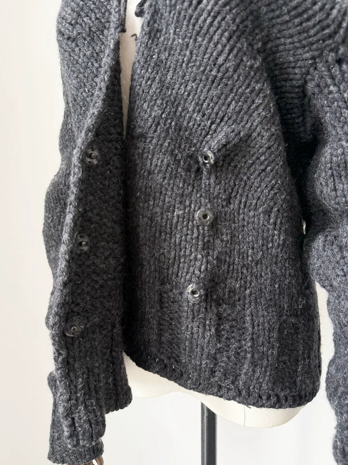 Dries van Noten 2000 Chunky Knit Pullover with Back Neck Stacking Sweater