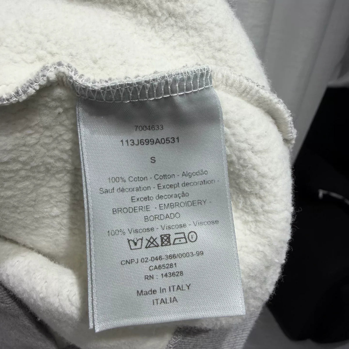 Dior Grey CD Letter Embroidered Combed Cotton Hooded Sweater