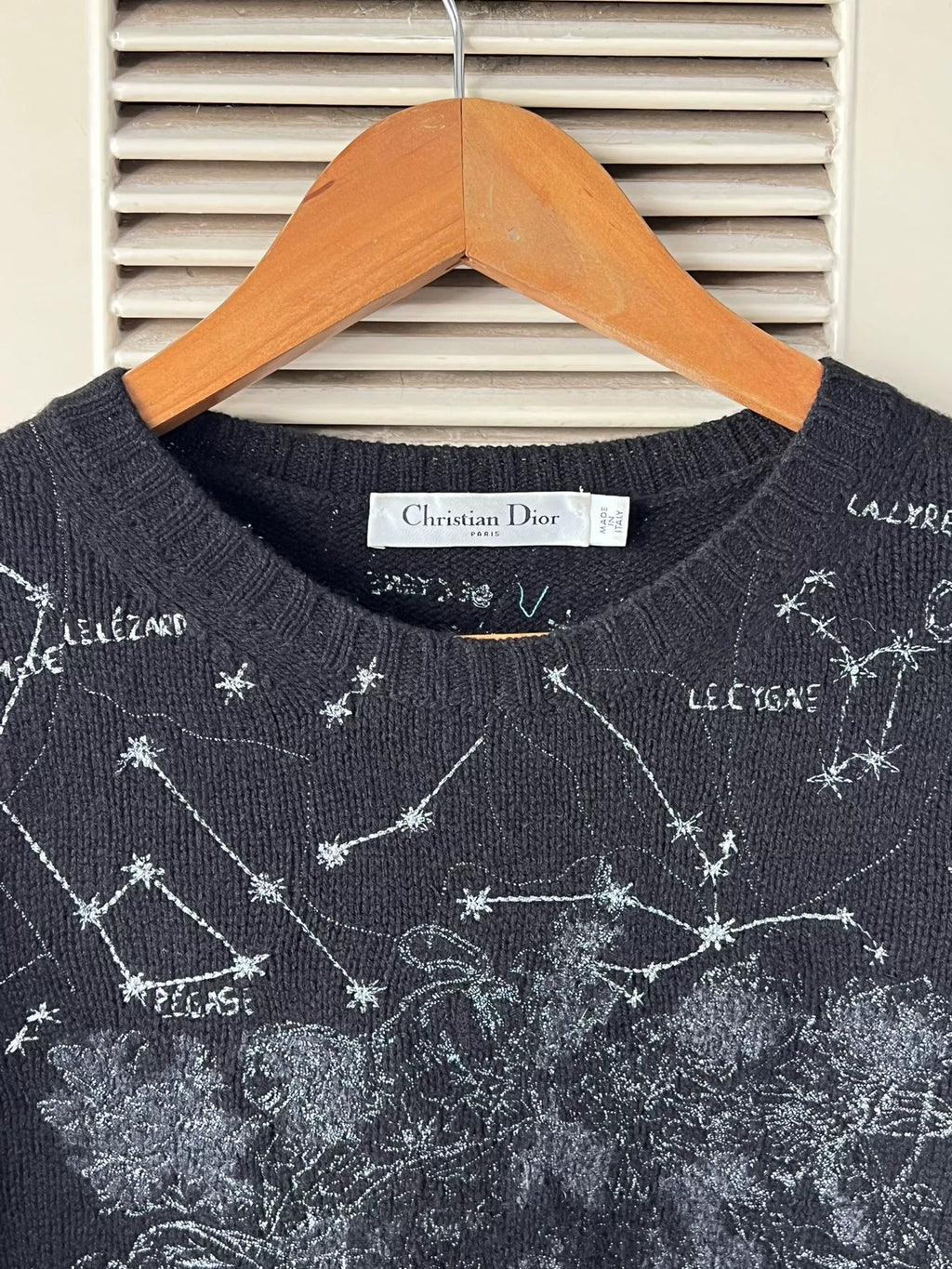 Dior Embroidered Constellation Black Cashmere Sweater