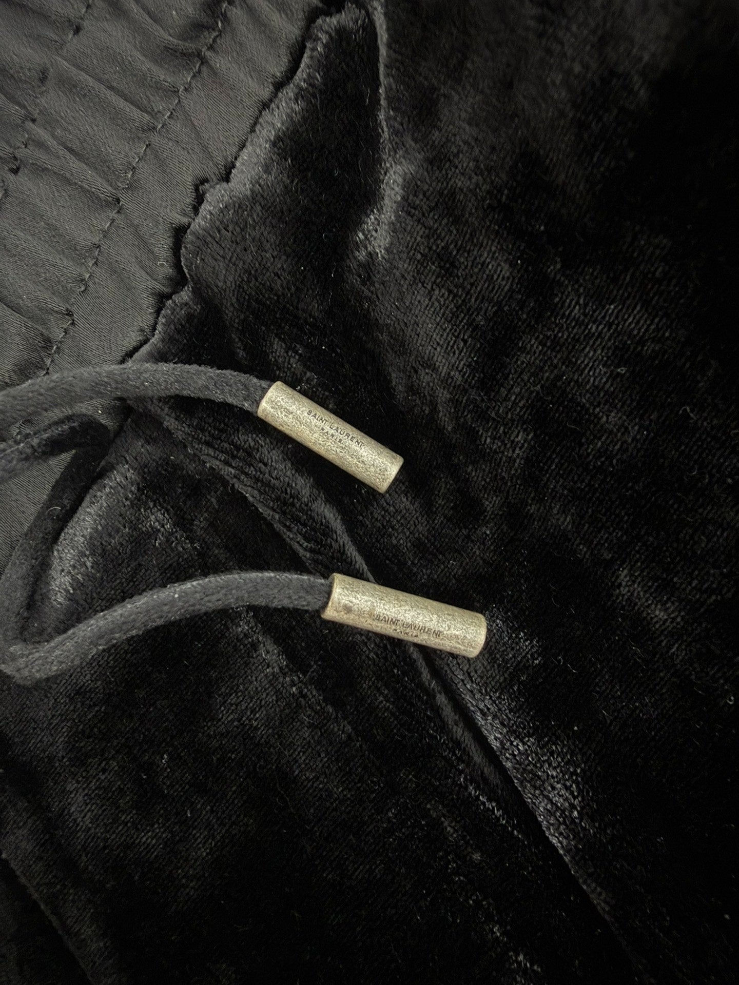 Saint Laurent Slp23fw Black Velvet Pants