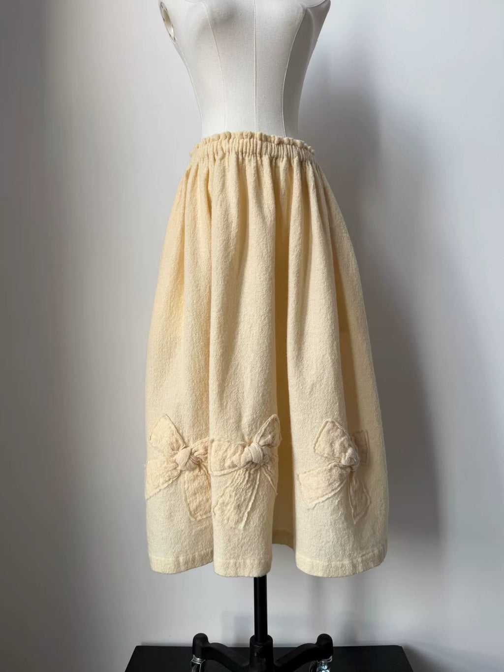 Comme Des Garcons Rei Kawakubo 2018 Red Label Tricot line bow skirt