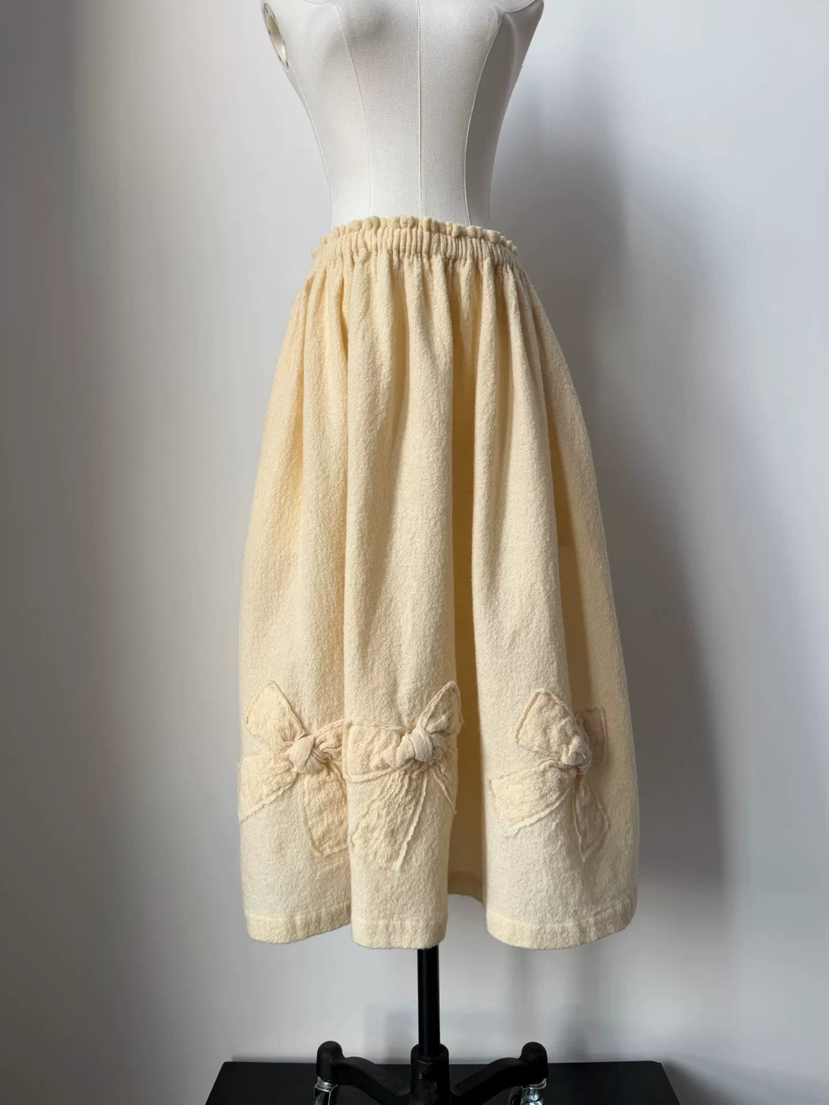 Comme Des Garcons Rei Kawakubo 2018 Red Label Tricot line bow skirt
