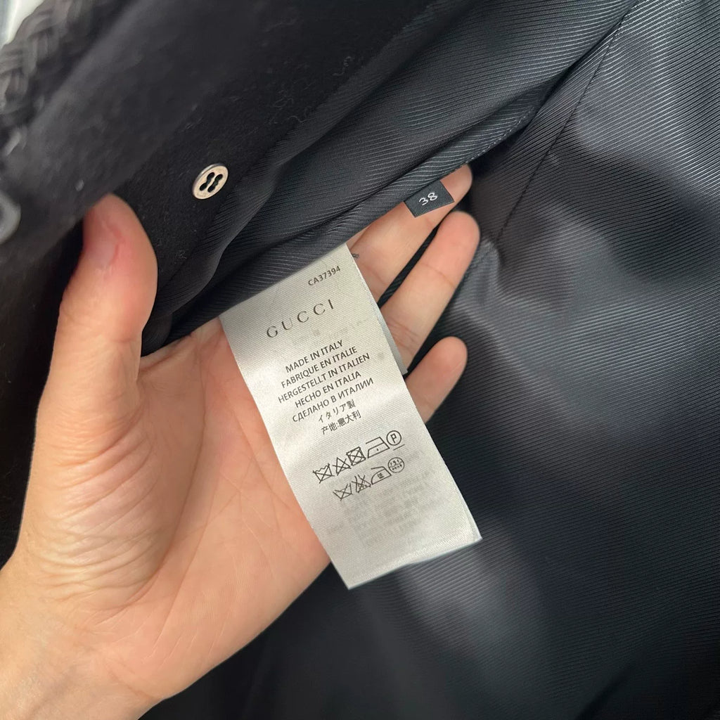 Gucci Black Collared Wool Coat