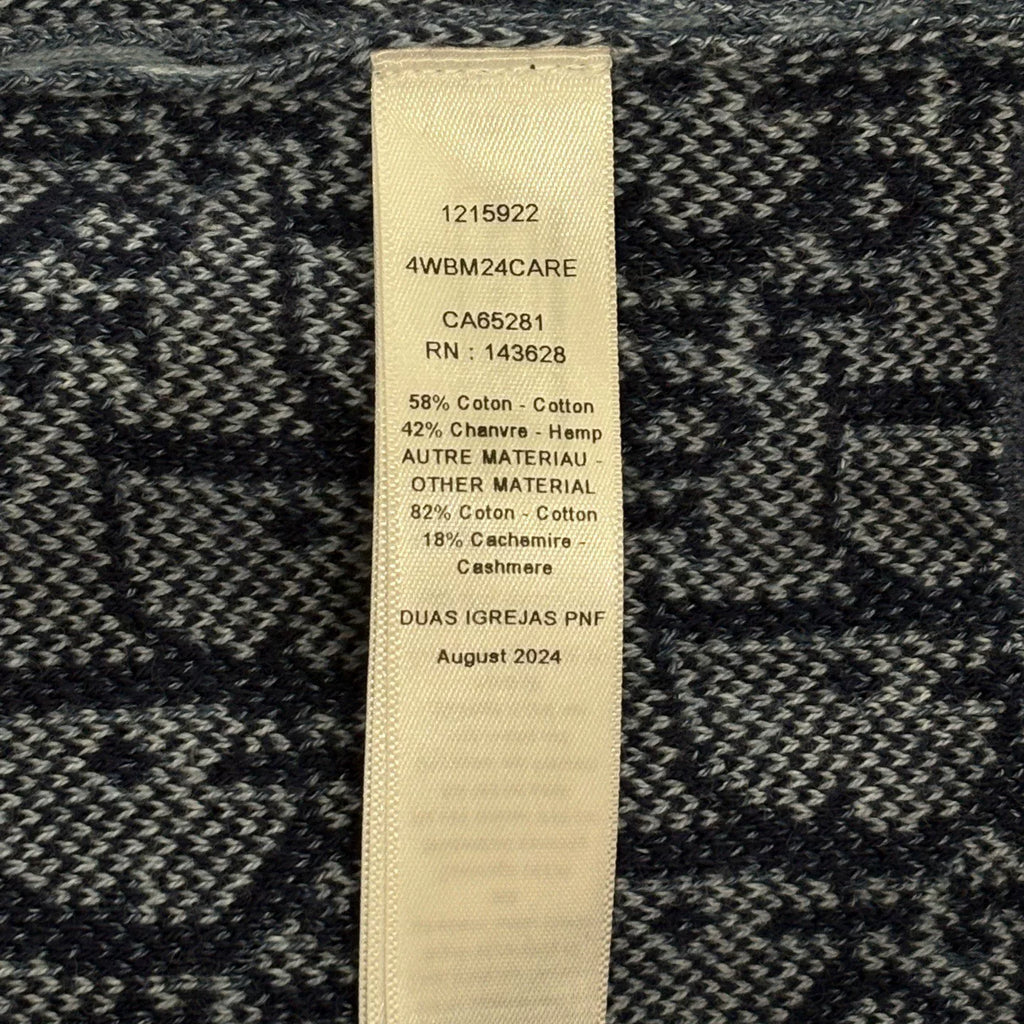 Dior FW26 Blue Coarse Tweed Vintage All-Over Print Cardigan