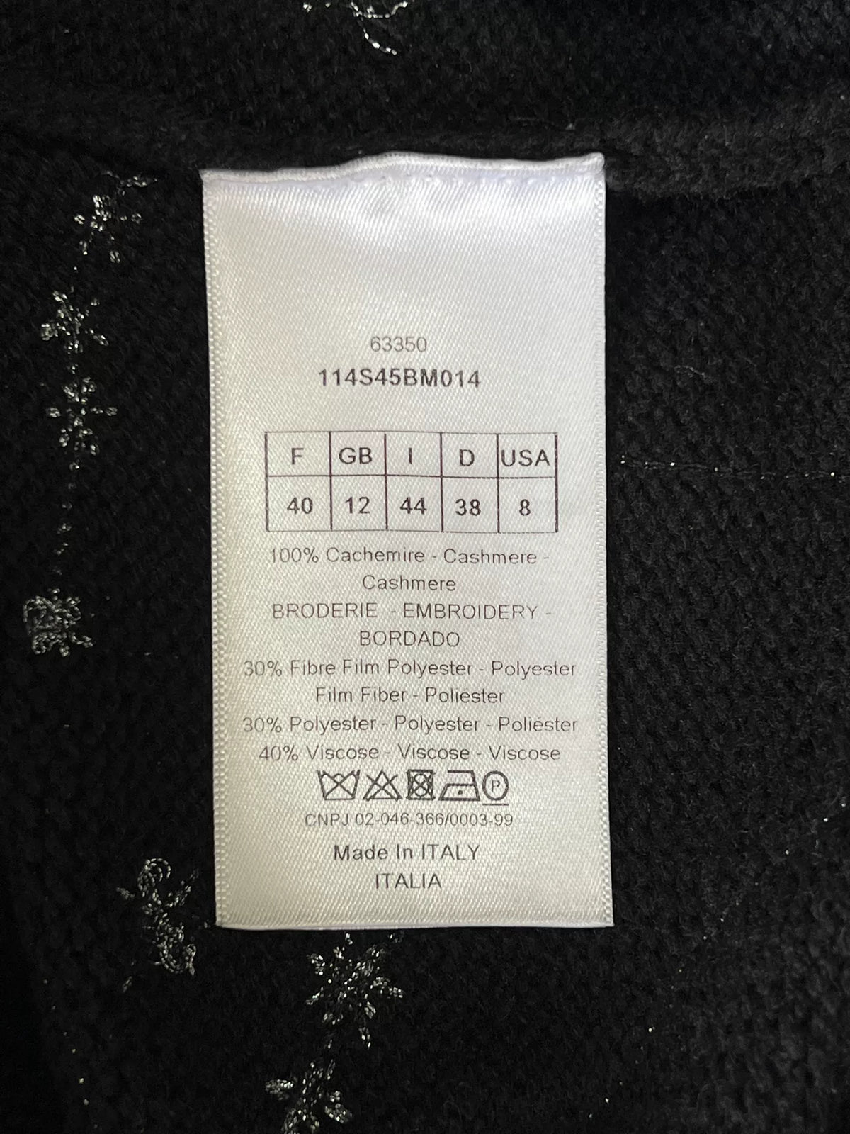 Dior Embroidered Constellation Black Cashmere Sweater