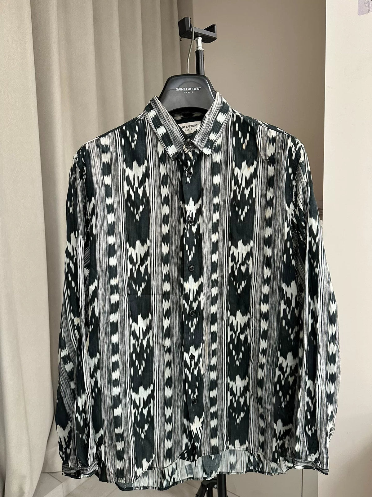 Saint Laurent SS18 Gypsy Abstract Heart Shirt by Anthony Vaccarello