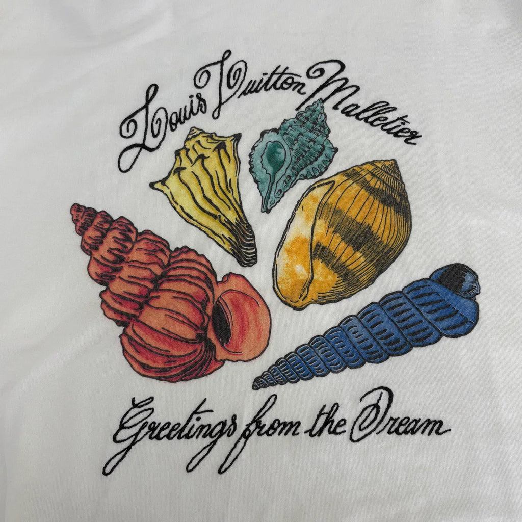 Louis Vuitton White Conch Shell Print Short Sleeve Top