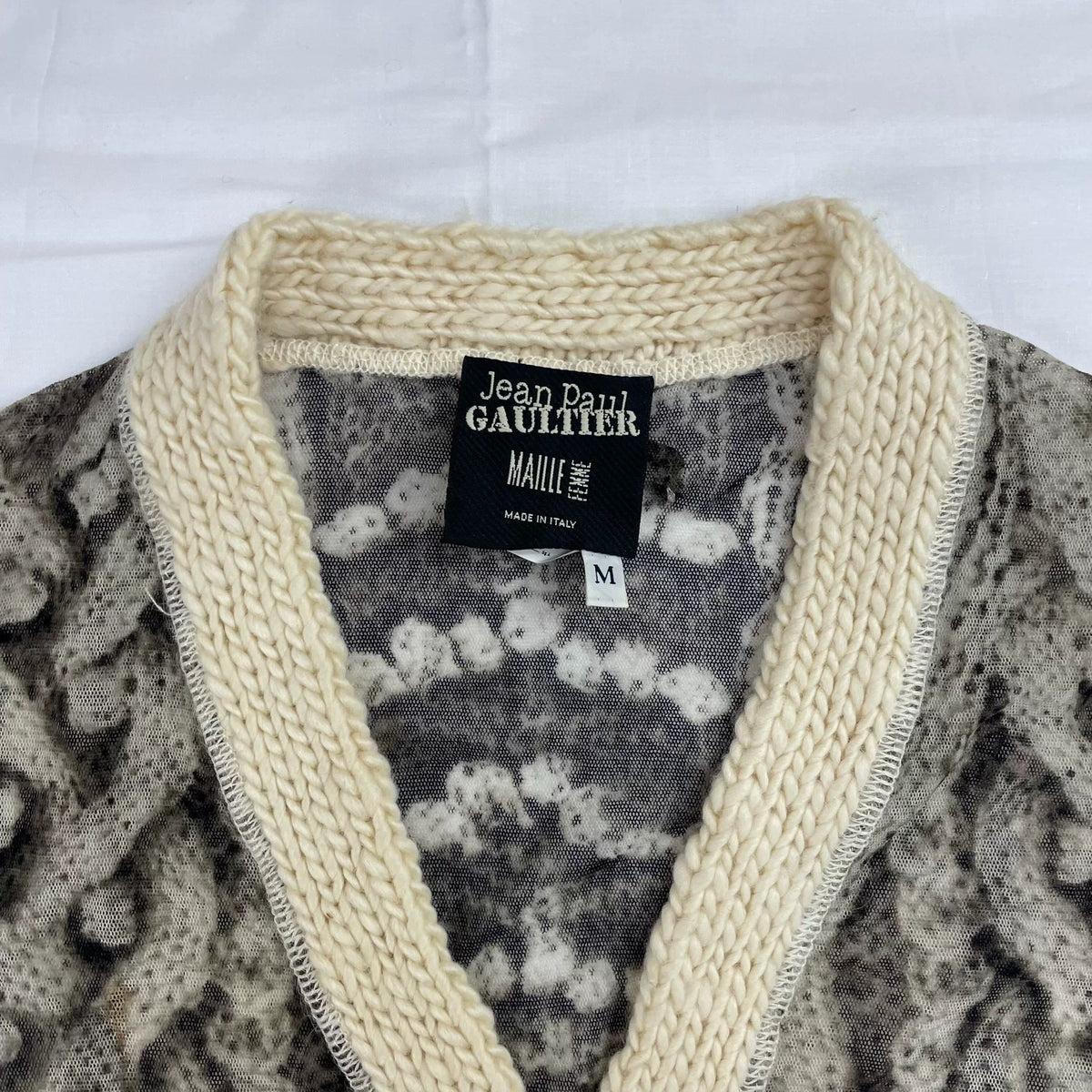 Jean Paul Gaultier’s Maille Fall/Winter 2004 elastic Trompe l’œil cardigan