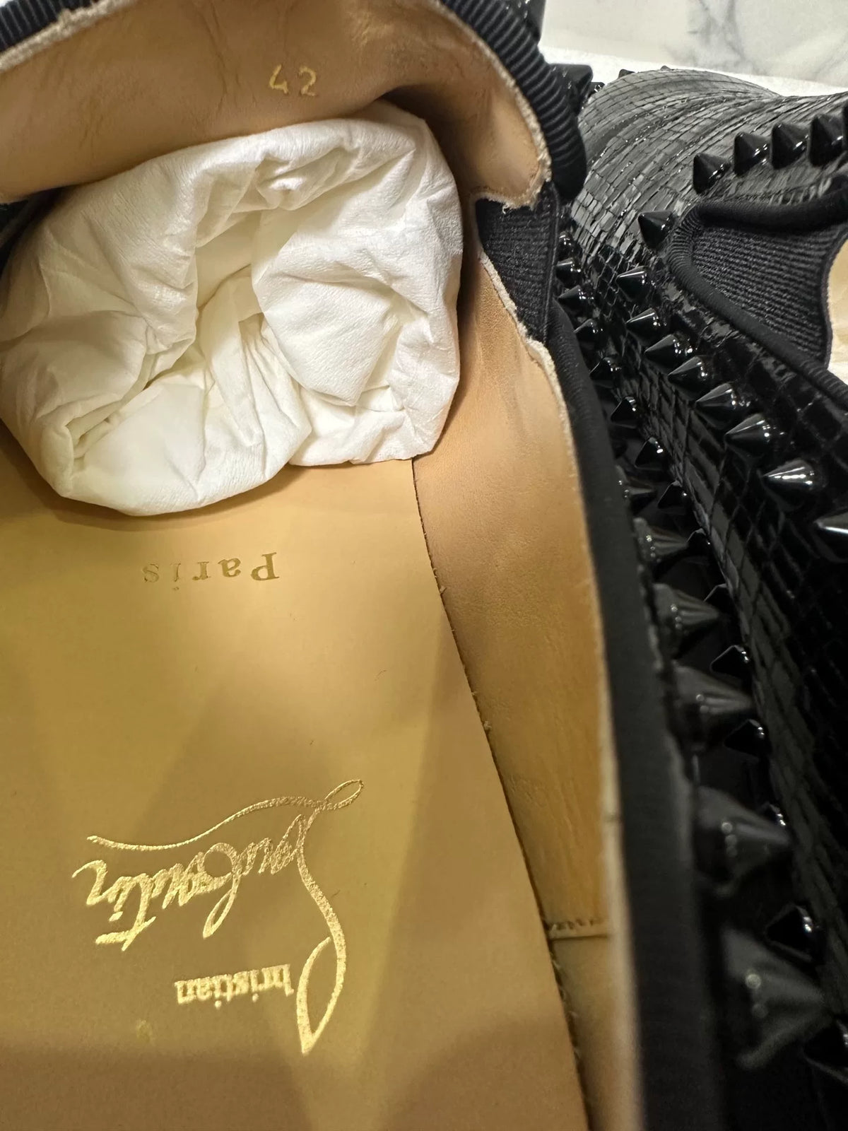 Christian Louboutin Black Pik Boat Loafers