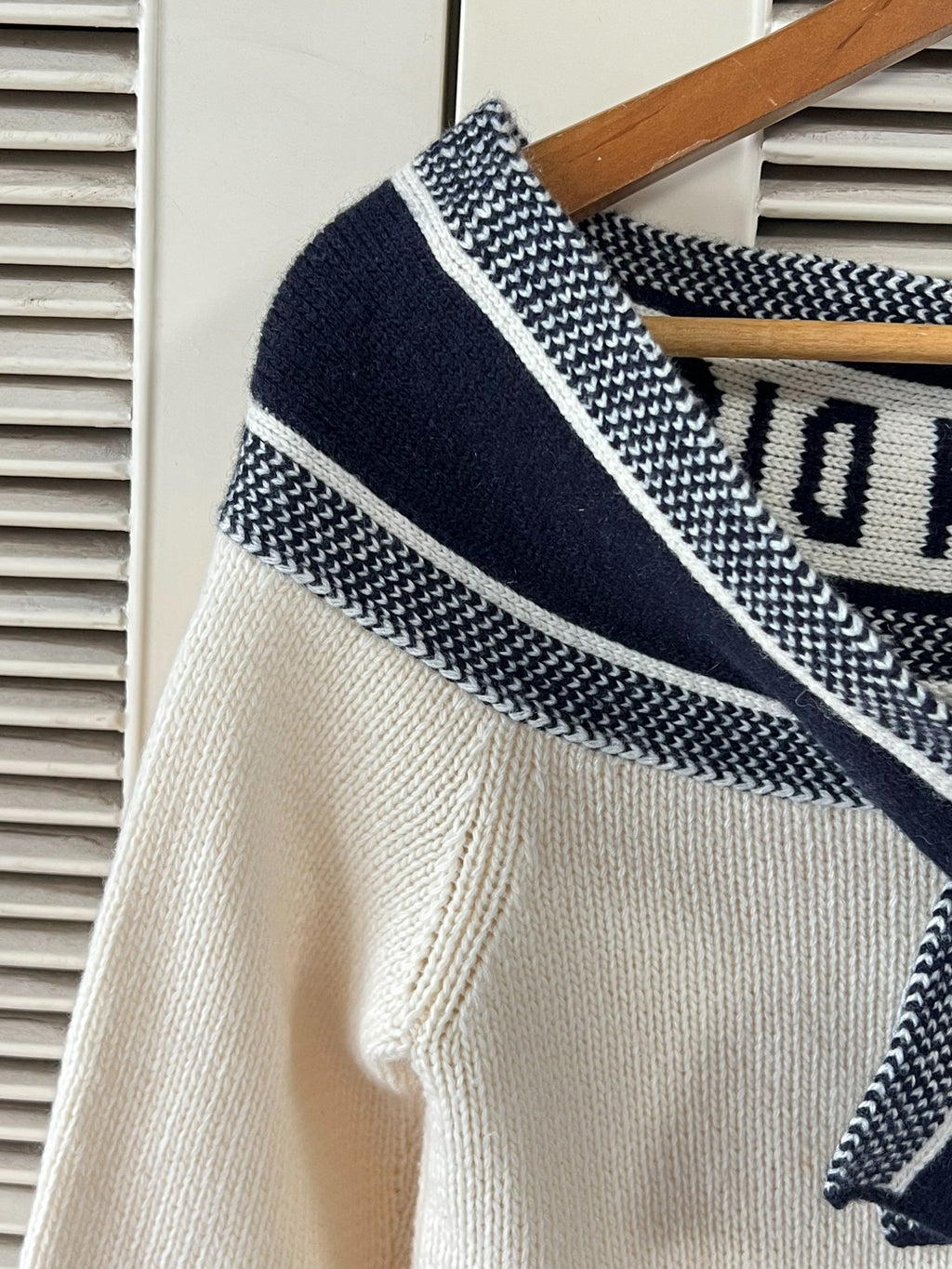 Dior Sailor Collar Tie-Front Sweater