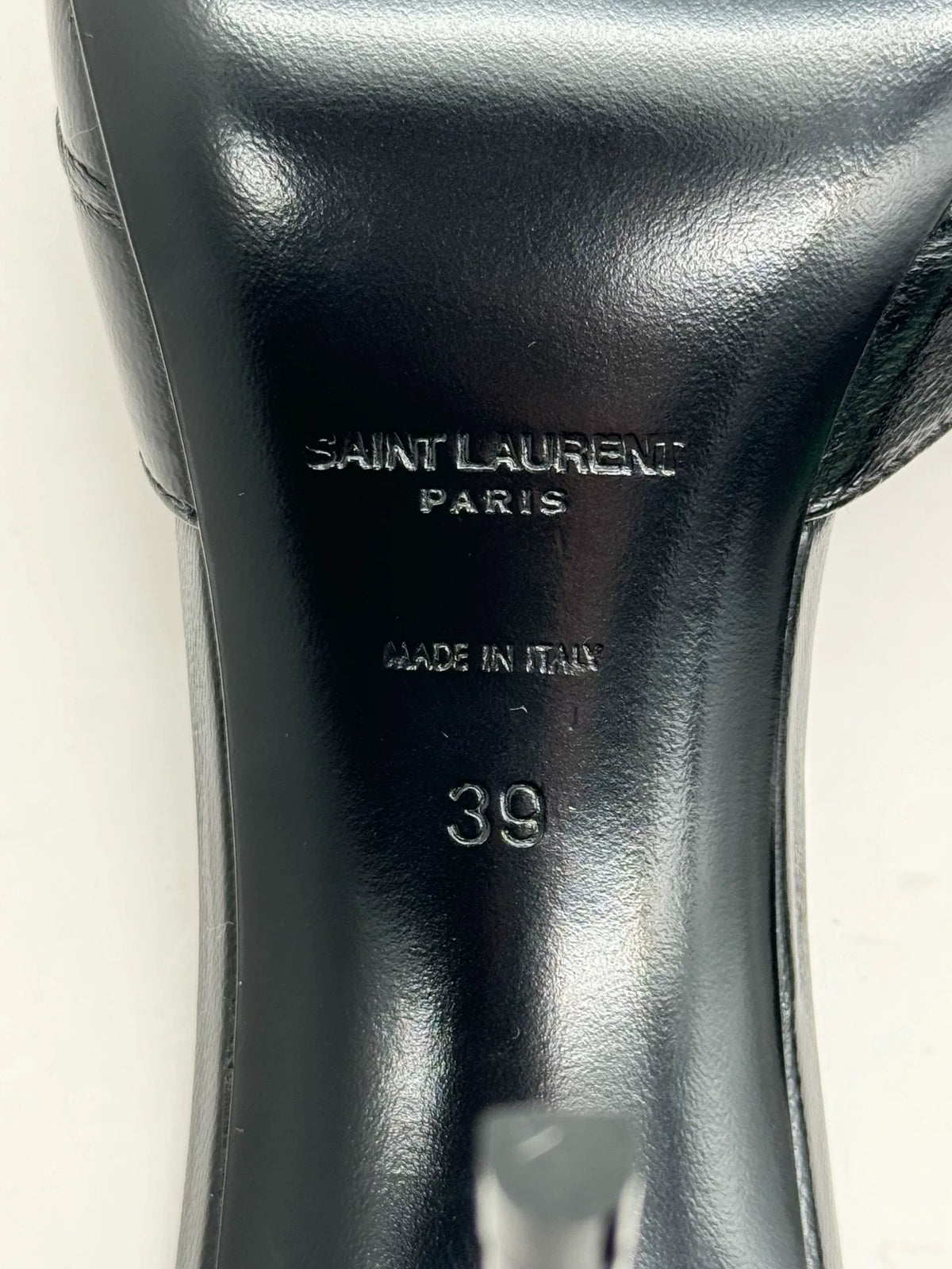 Saint Laurent 2026 Black Gold Logo Pointed-Toe Heels