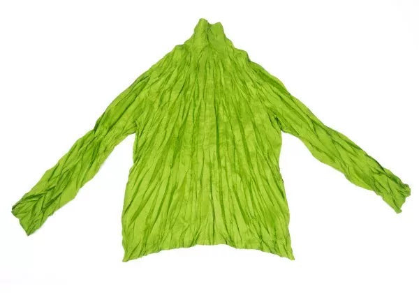 Issey Miyake Vintage Green Twisted Pleated Top