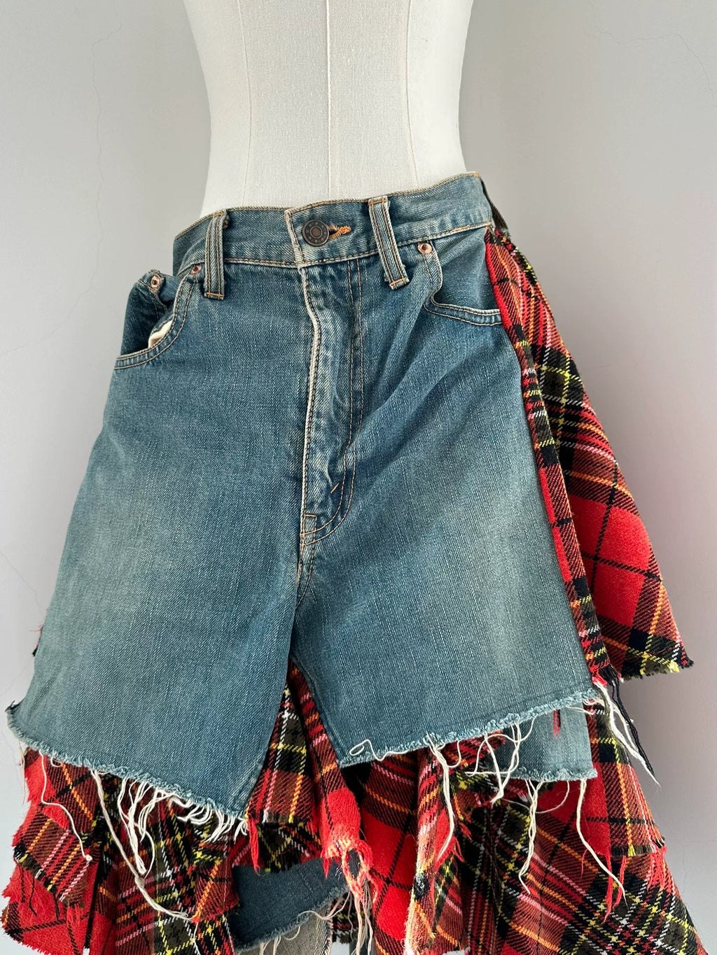 Junya Watanabe 2004 Midi Runway Plaid Skirt