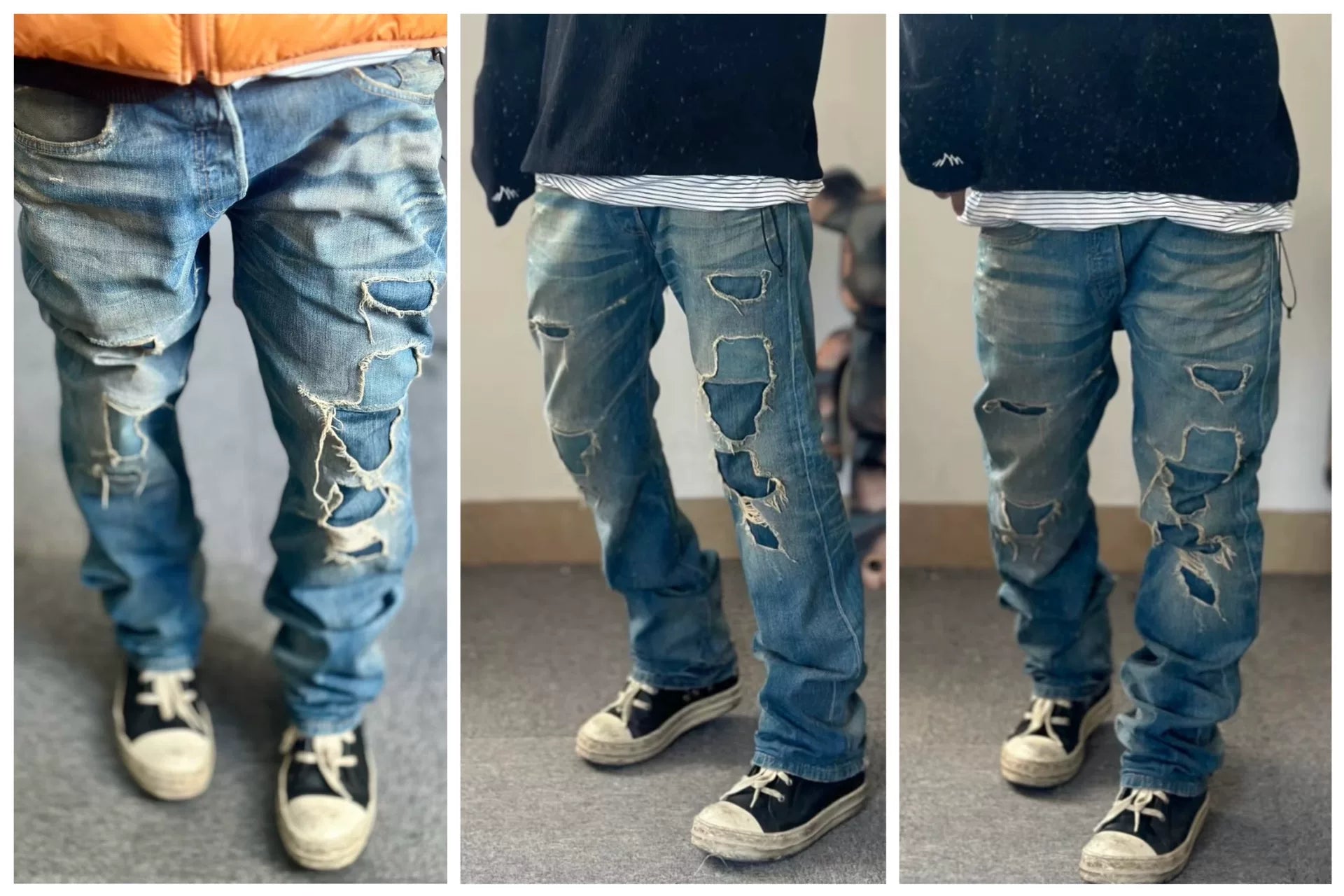 Levis Distressed Washed Jeans