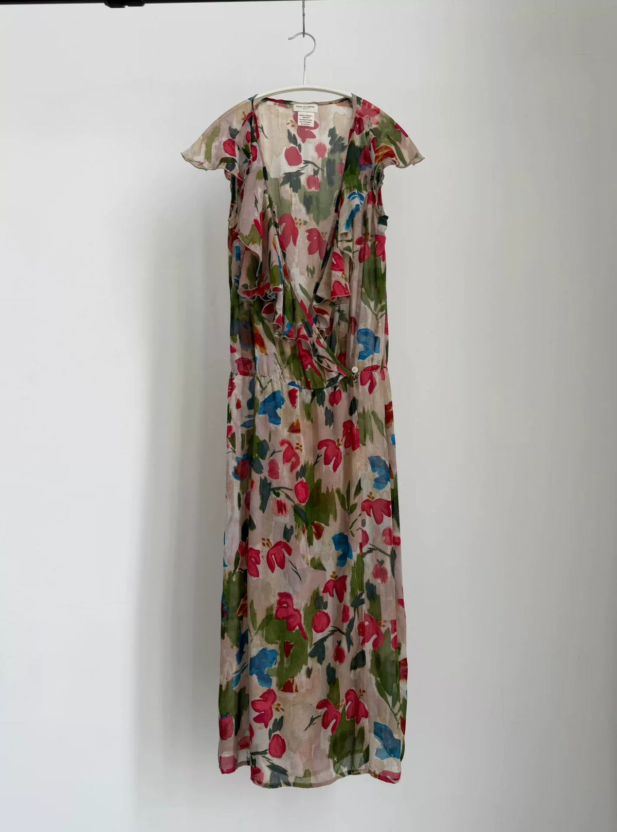 Dries van Noten Watercolor Floral Silk Dress