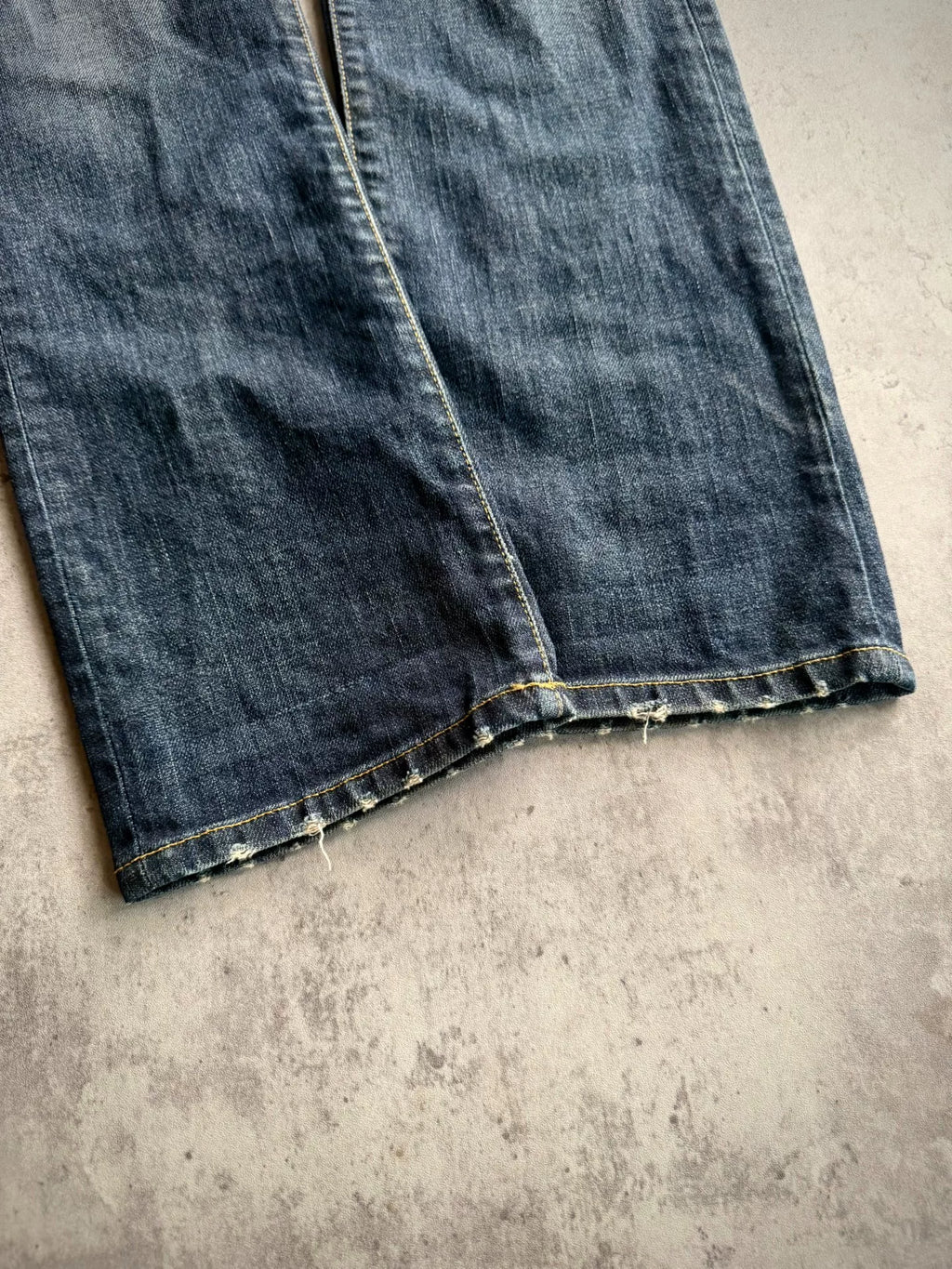 Saint Laurent 13AW D01 Blue Washed Distressed Denim Jeans by Hedi Slimane