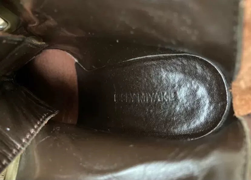 Issey Miyake Strappy Faux Fur Leather Boots High Heels
