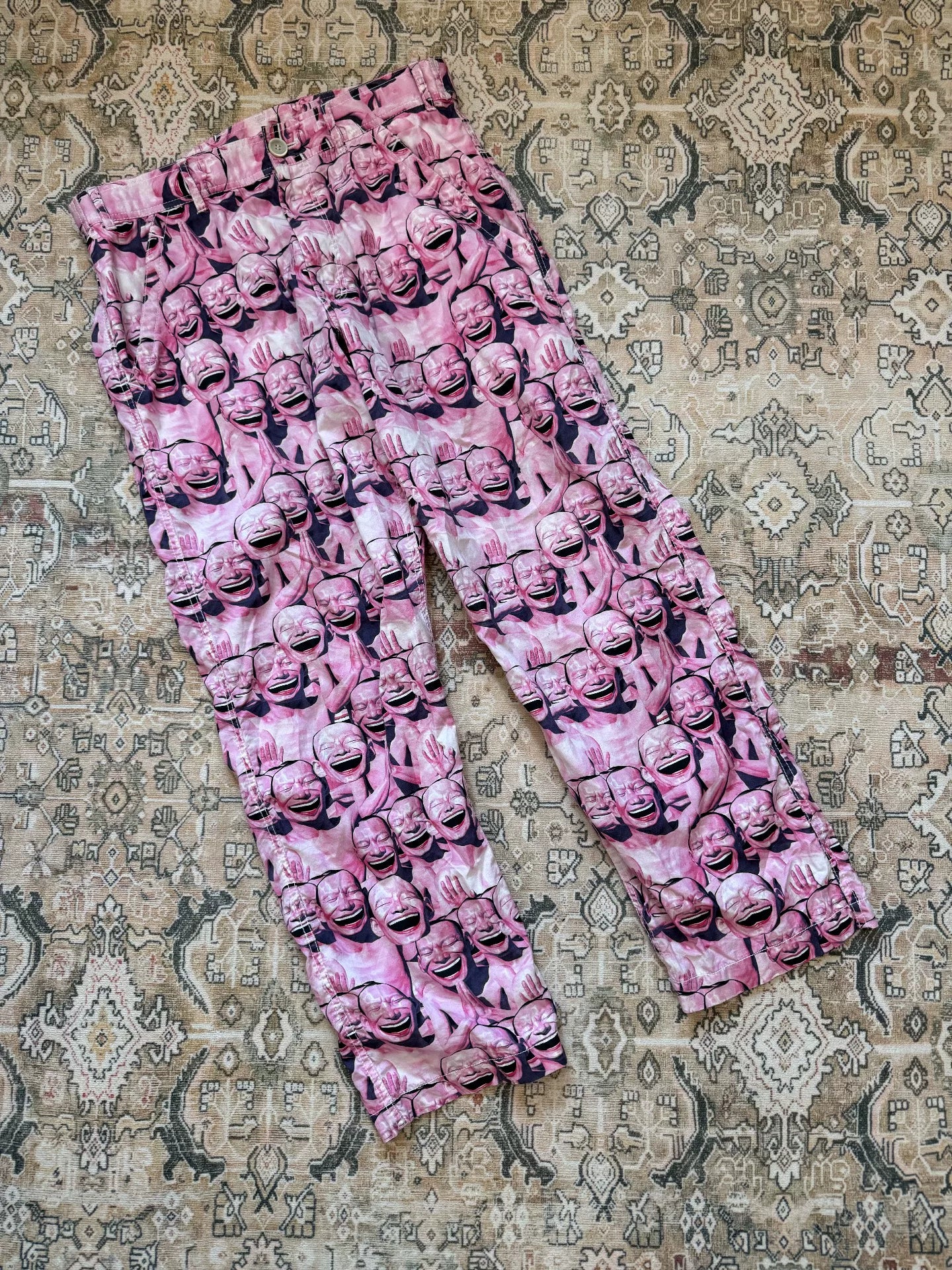 Comme des Garcons 21SS Yue Minjun pink long pants