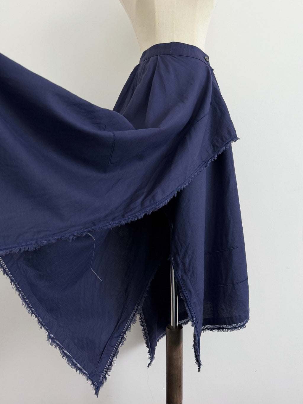 Issey Miyake 1980s Asymmetric Cotton Linen Skirt - Devines
