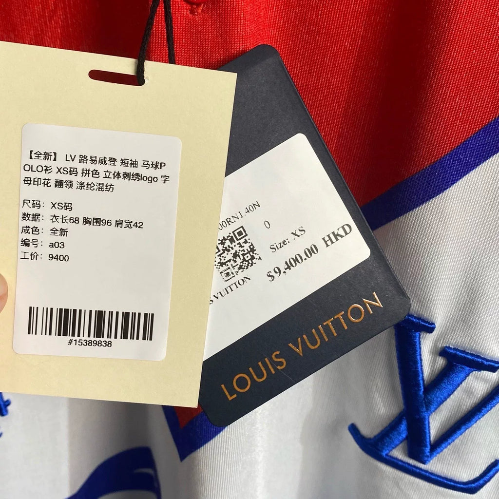 Louis Vuitton Short Sleeve Polo Color-Blocked Embroidered Logo Print Shirt