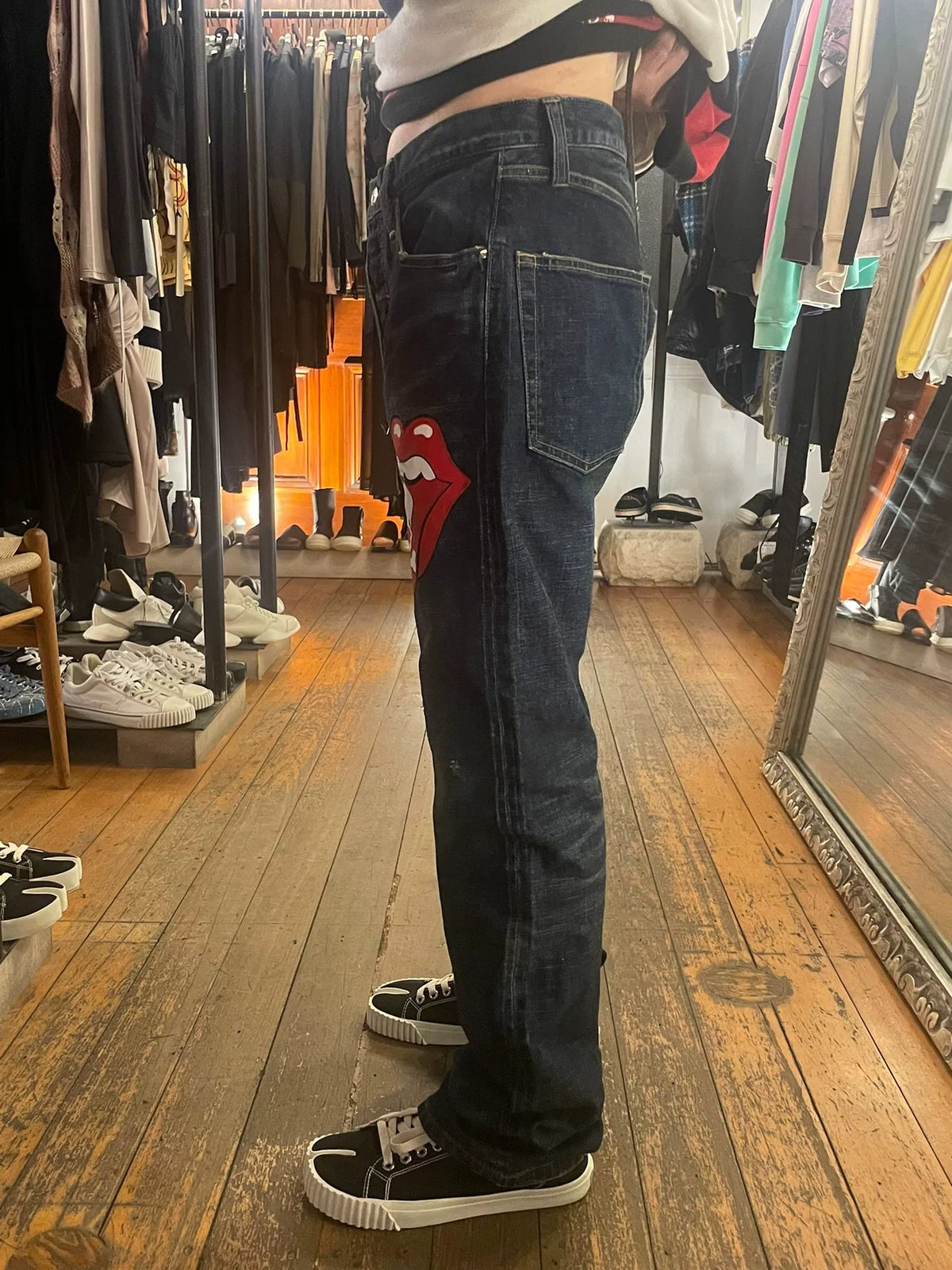 mastermind Japan × Theater8 Rolling Stone Blue Washed Cotton Spandex Jeans